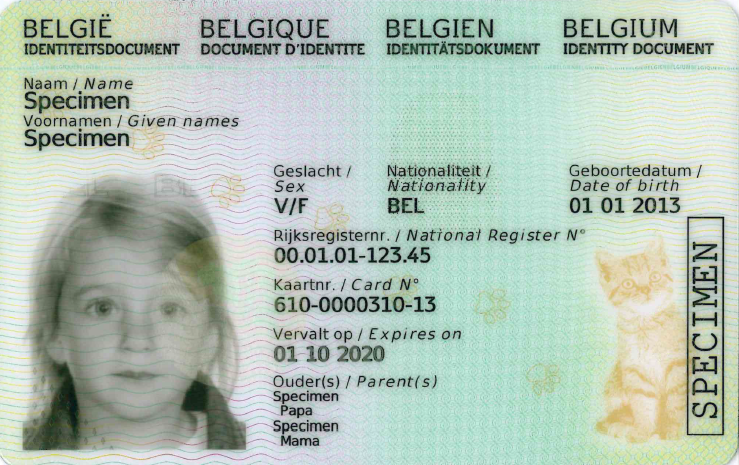 voorbeeld van nieuwe kids-ID