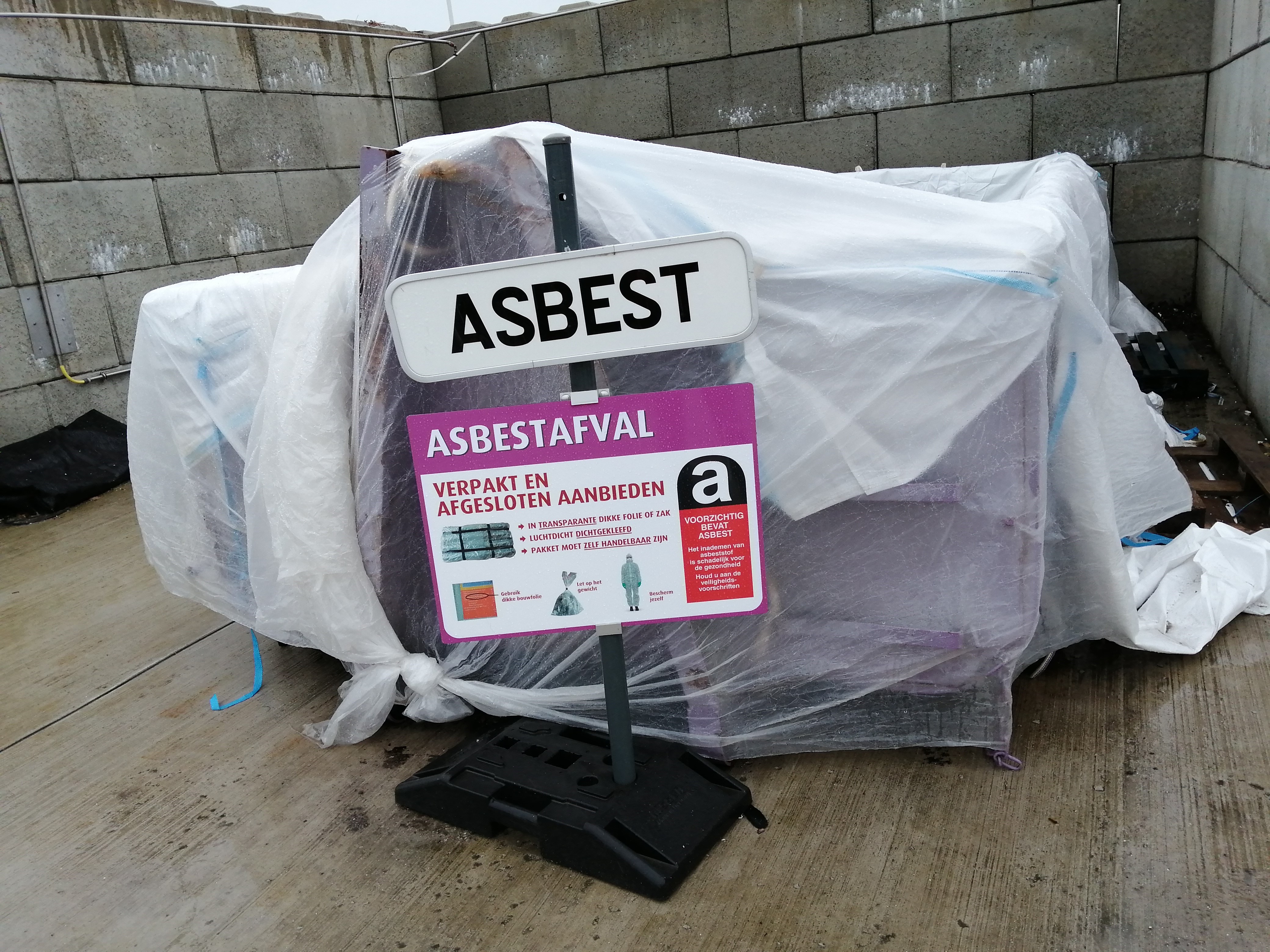 asbest op het recyclagepark