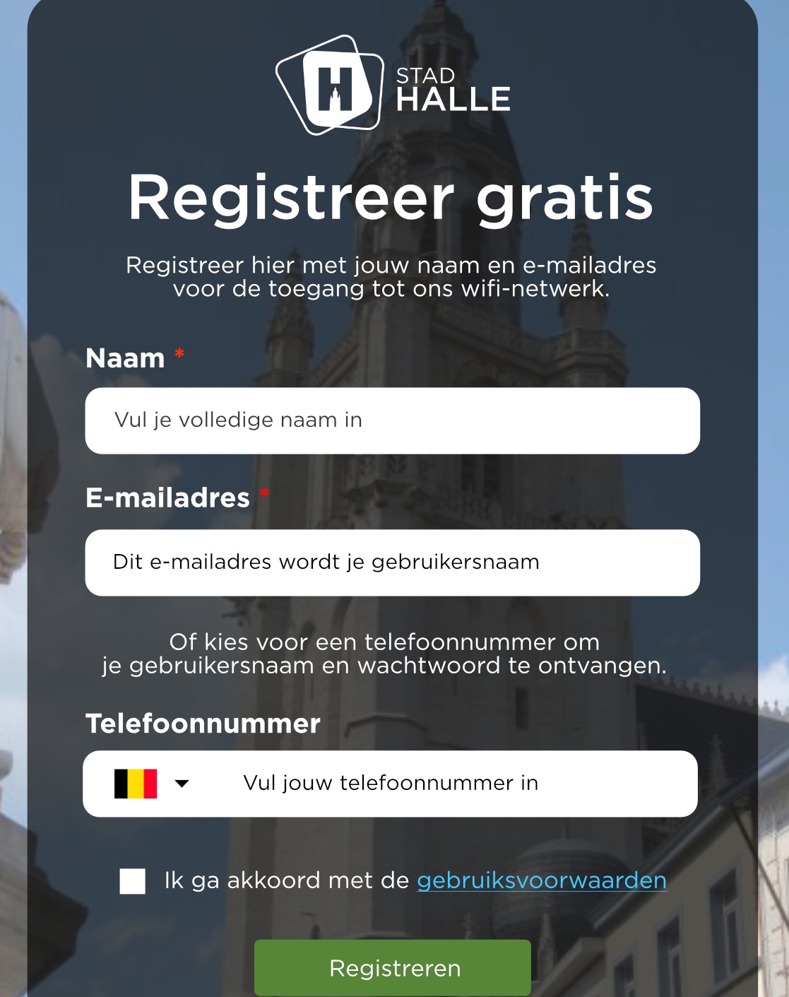 startscherm inloggen wifi