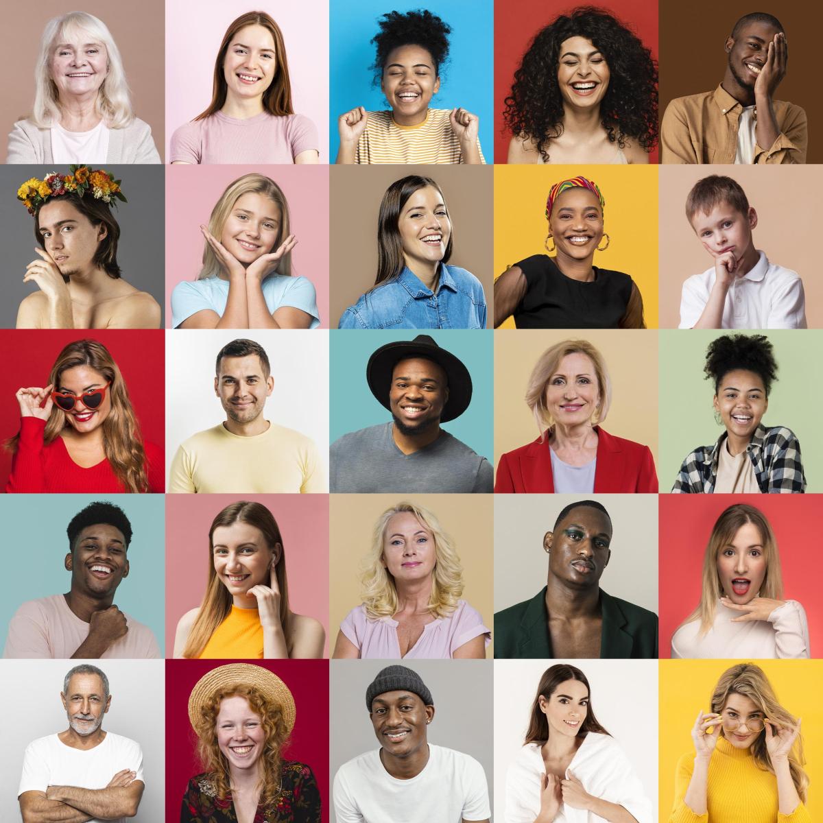 collage van verschillende mensen