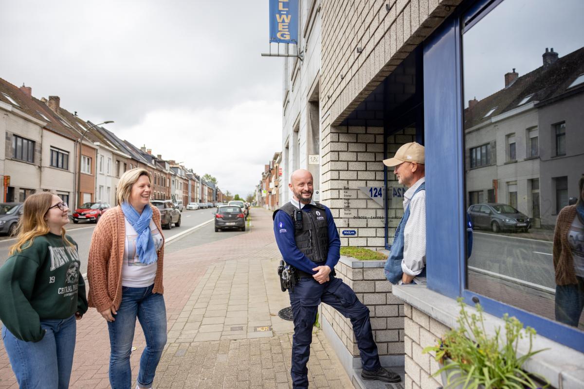 De politie aan het werk.