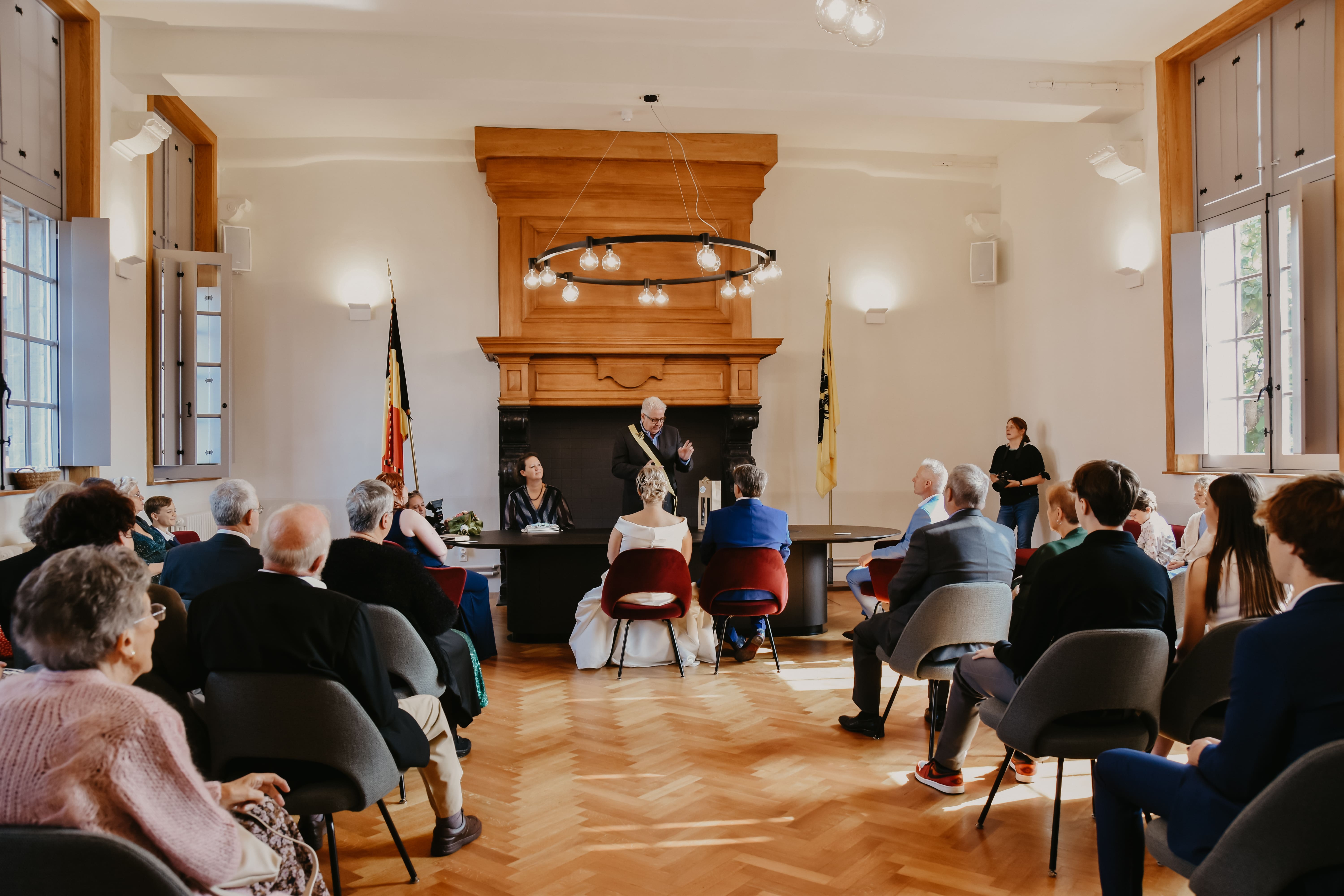 Raadzaal van het historisch stadhuis Halle