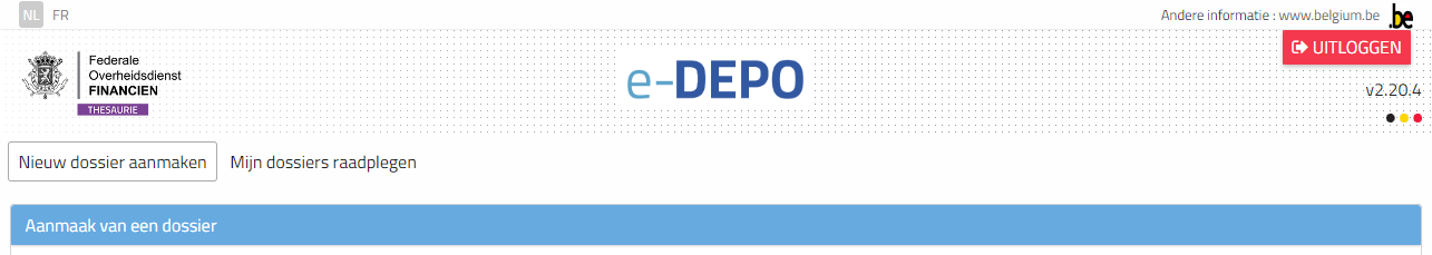 Nieuw dossier aanmaken