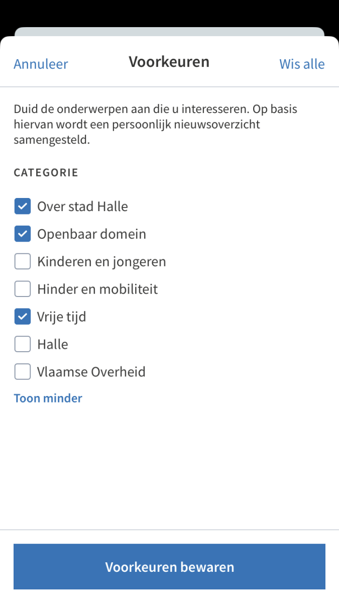 Voorkeuren aanpassen