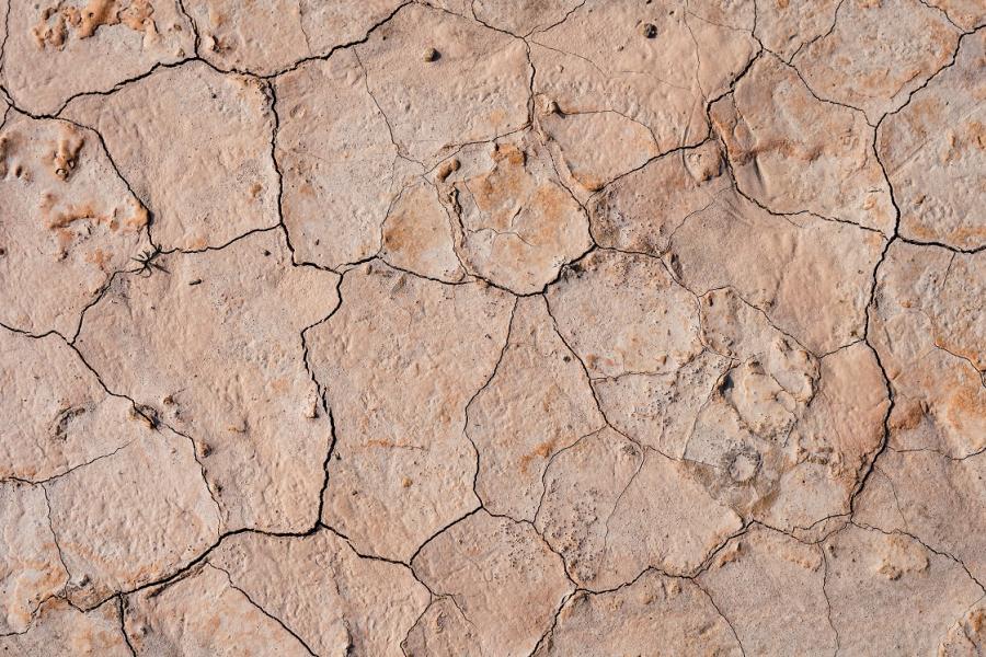 droge, gebarste aarde
