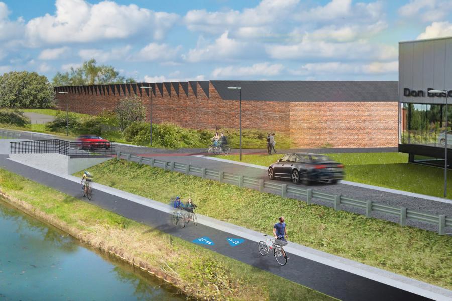 Toekomstbeeld fietssnelweg kanaal