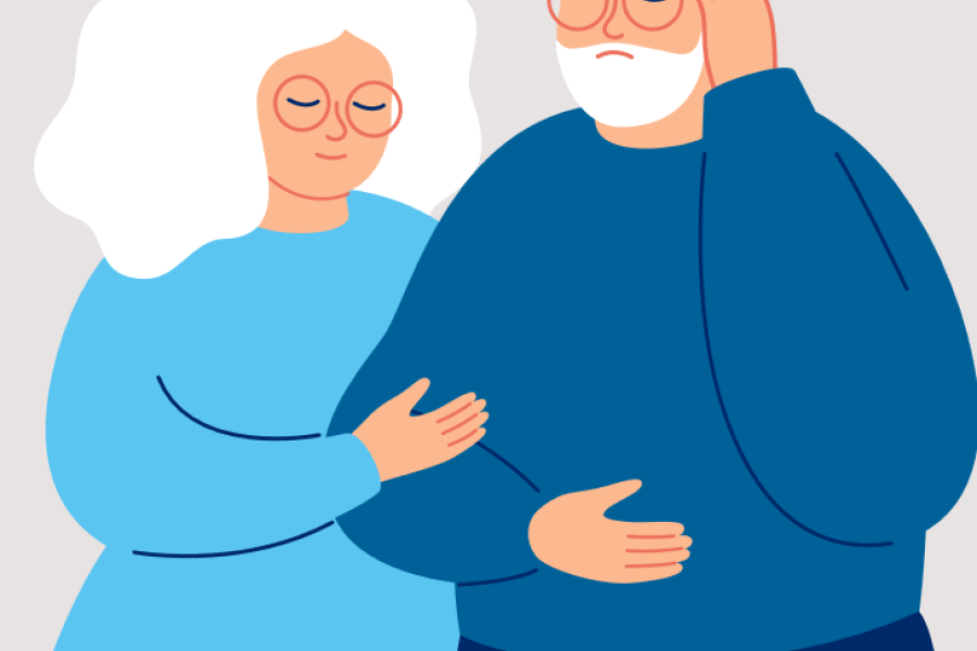 illustratie van een ouder koppel