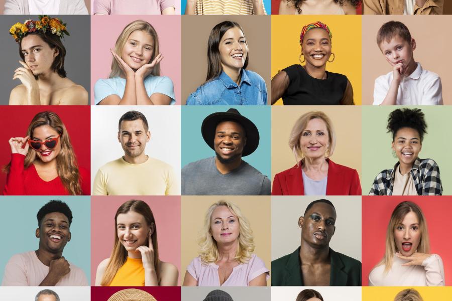 collage van verschillende mensen