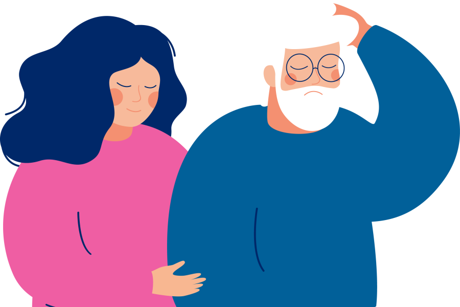 Afbeelding dame en oudere man