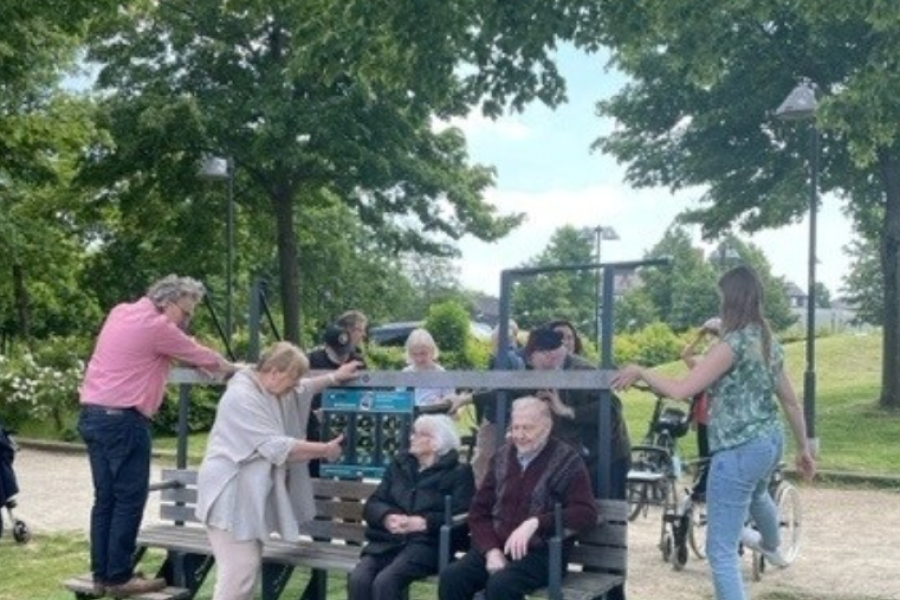 Beweegbank in gebruik