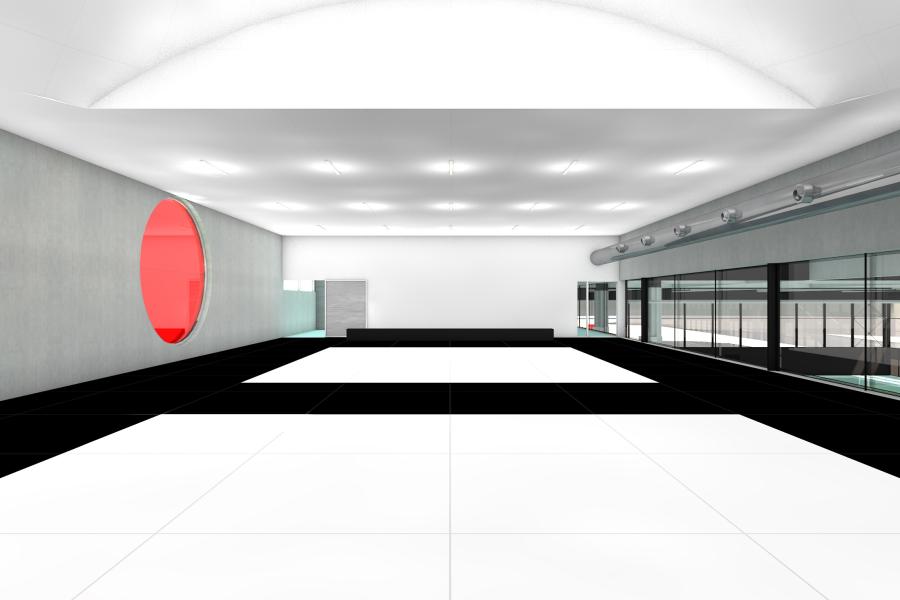 Render nieuwe sporthal  (c) Bel architecten bvba