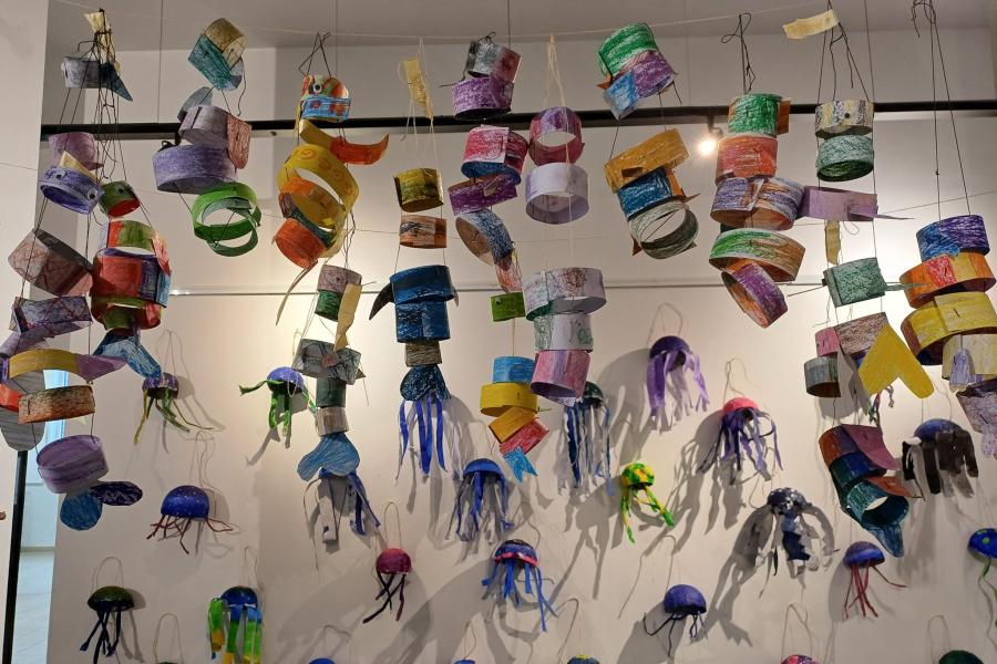 Kunstwerken in de kunstacademie