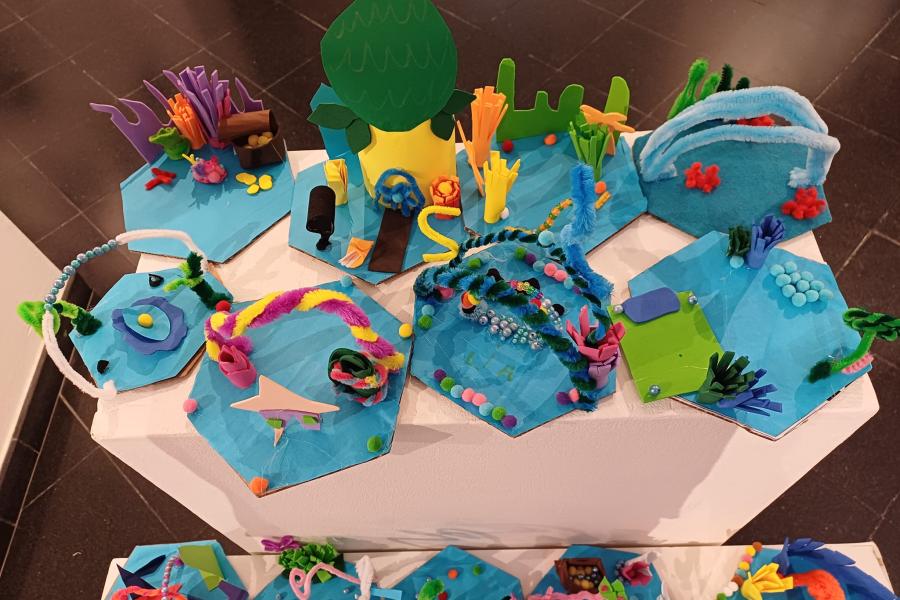 Kunstwerken in de kunstacademie