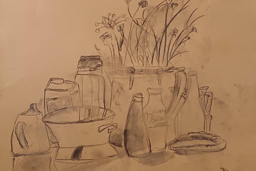 Kunstwerken in de kunstacademie