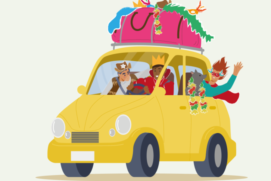 tekening preventieboodschap carnaval