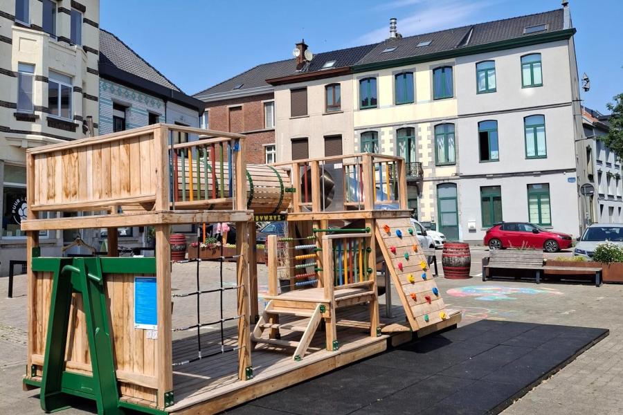 De speelcontainer van de stad Halle (c) stad Halle