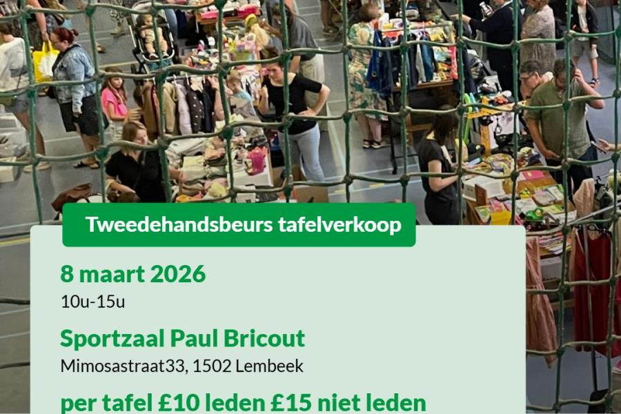 Tweedehandsbeurs Tafelverkoop © Gezinsbond Lembeek-Essenbeek