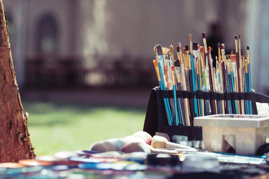 Schilderen in de natuur - Lieve Bollaert © onbekend