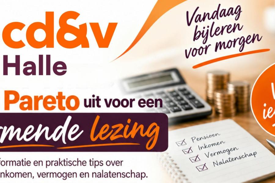 CD&V Halle nodigt Pareto uit voor een boeiende informatieve lezing! © CD&V Halle