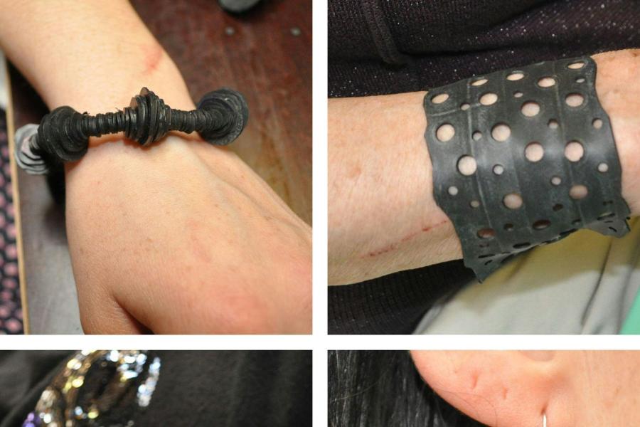 Sieraden uit fietsbanden - Jessica Raes © onbekend