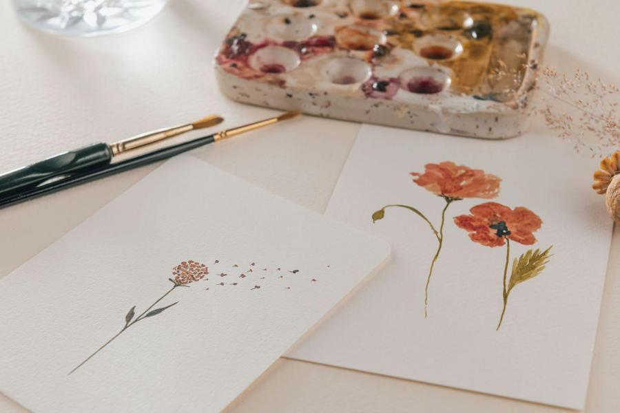 Troostkaartjes schilderen in aquarel - Frularie © onbekend