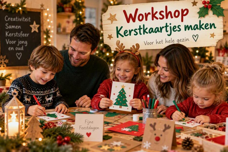 Workshop voor gezinnen: Kerstkaarten maken © den AST - gegenereerd via Copilot