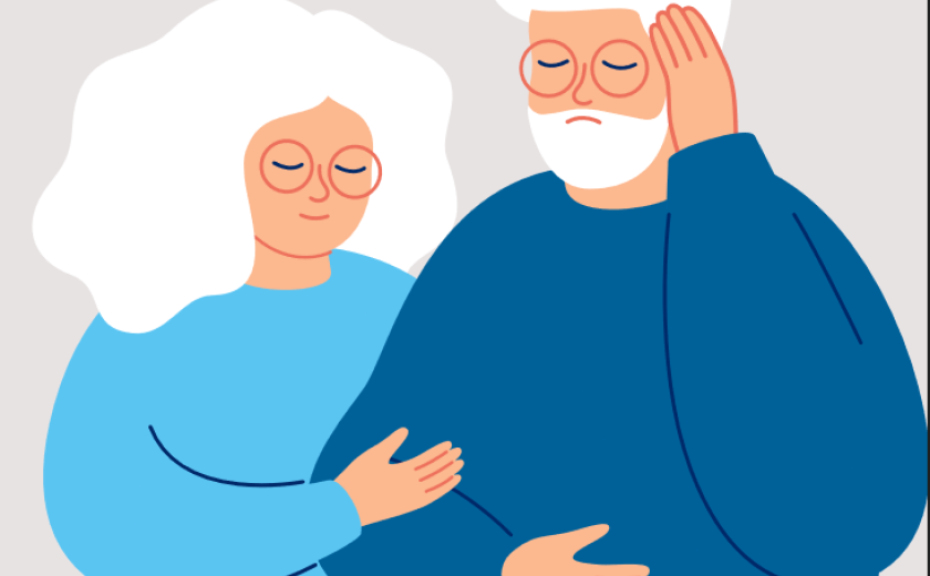 illustratie van een ouder koppel