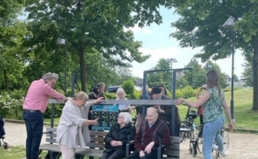 Beweegbank in gebruik