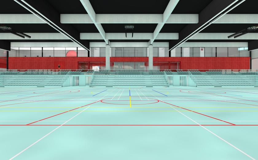 Render nieuwe sporthal (c) Bel architecten bvba