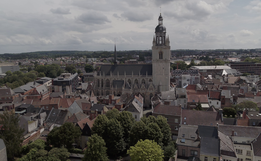Dronebeeld centrum Halle