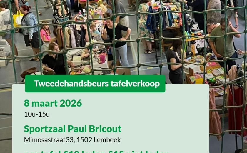 Tweedehandsbeurs Tafelverkoop © Gezinsbond Lembeek-Essenbeek