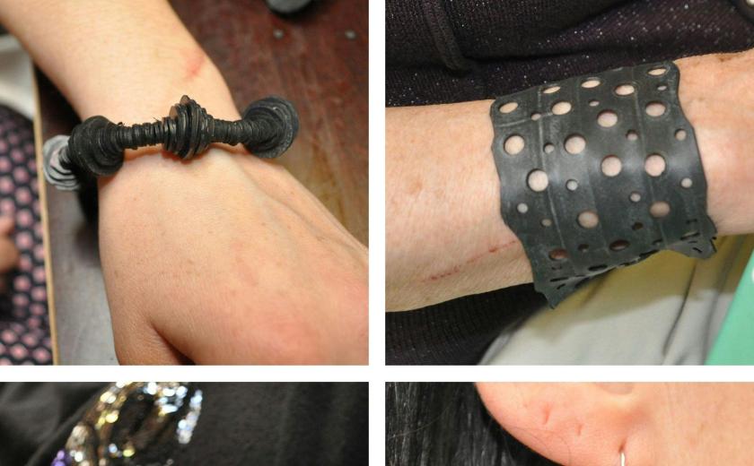 Sieraden uit fietsbanden - Jessica Raes © onbekend