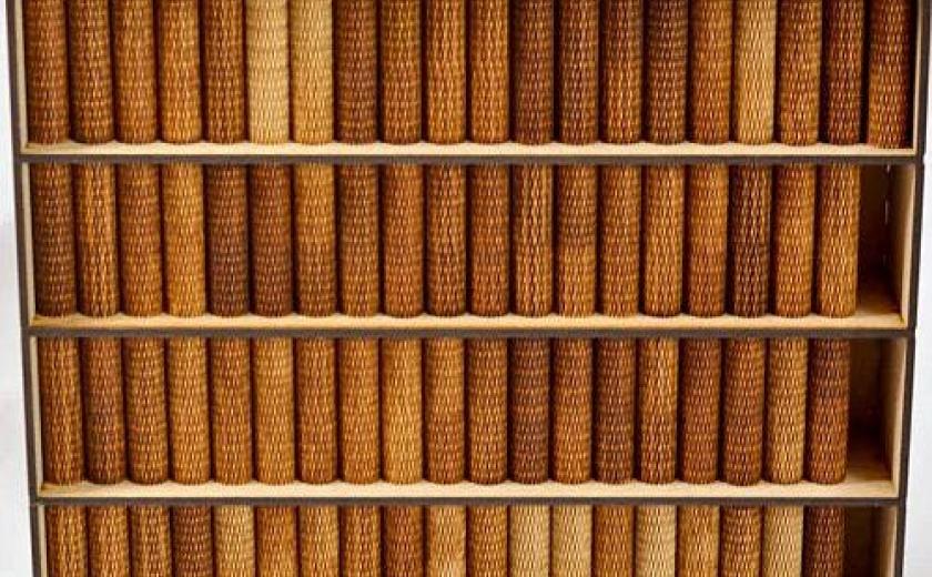 Bijbel voor beginners © Boekenkast met boeken van de Bijbel