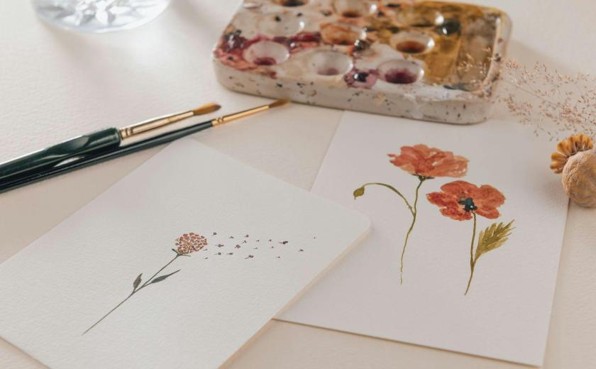 Troostkaartjes schilderen in aquarel - Frularie © onbekend