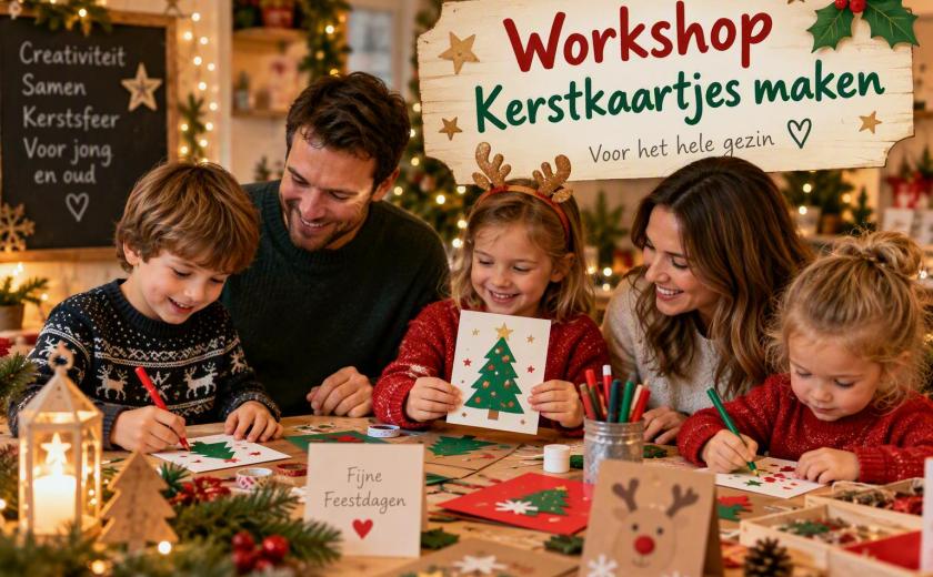Workshop voor gezinnen: Kerstkaarten maken © den AST - gegenereerd via Copilot