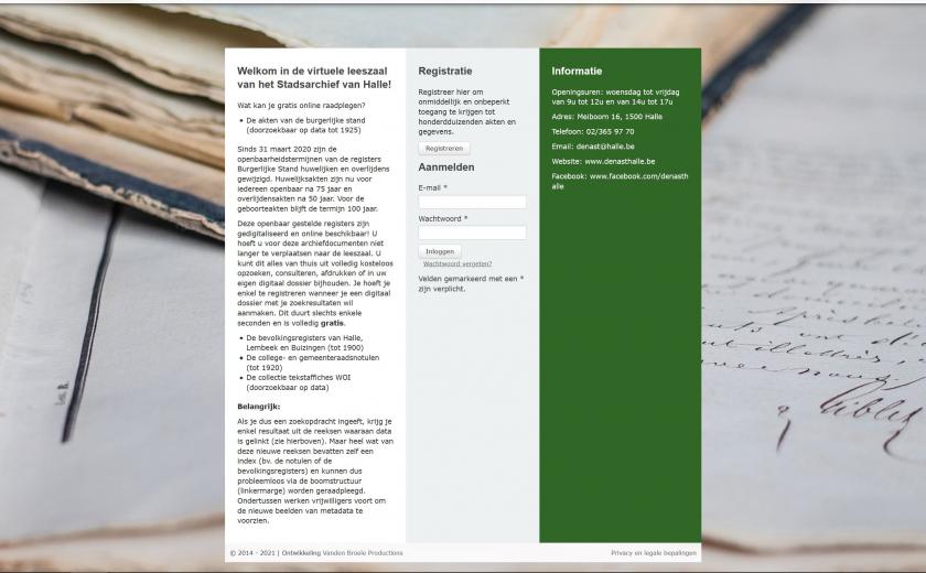 Homepage archiefbank Halle