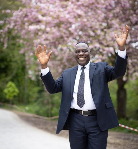 Joseph Owawa in het Albertpark.